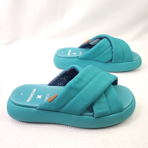Toms Shoes Toms X Wildfang Mallow Crossover Slide Platform Puff Sandals 018412t Size 7
